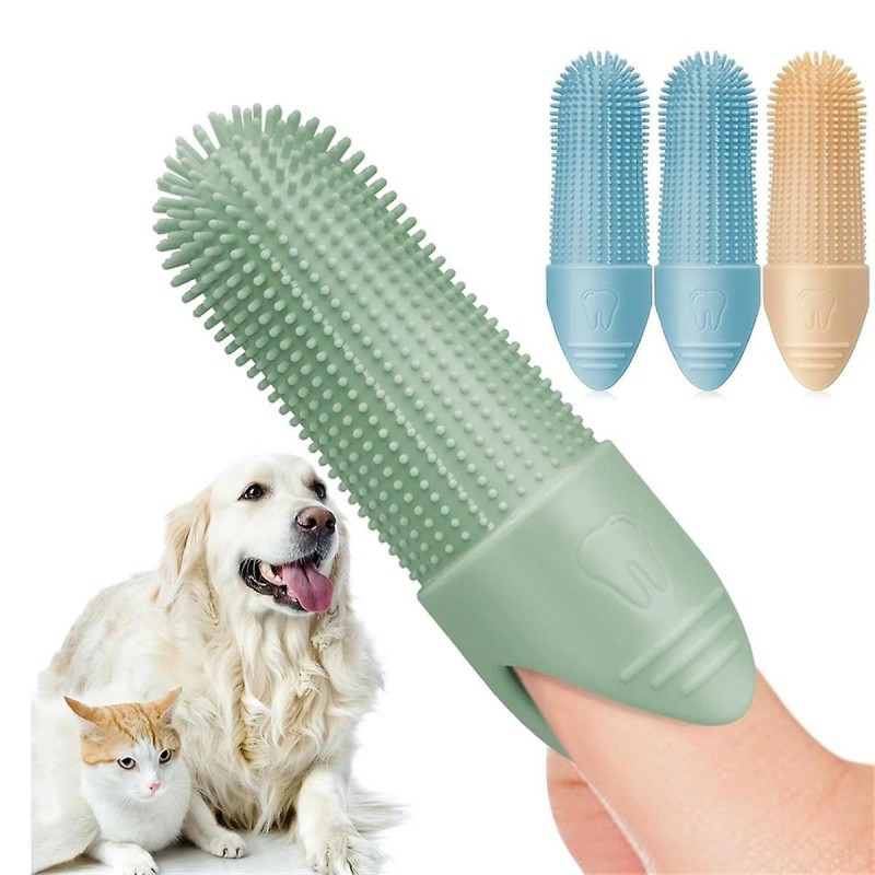 Brosse à dents pour chien, paquet de 4 brosses à dents pour chiens, brosse à dents à doigts de nettoyage 360 pour [...]