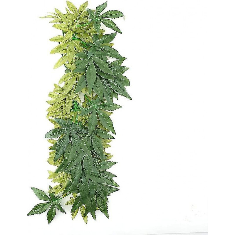 Fake Leaves Plastic Green Grass With Suction Cup For Aquarium Reptile Terrarium Habit Box (50 Cm/19.69 Inches)