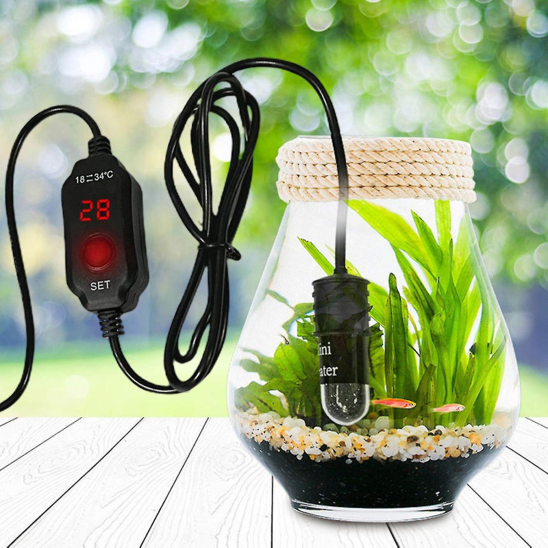 Adjustable 10w Mini Aquarium Heater Submersible Fish Tank Heater With Digital Display Thermostat For