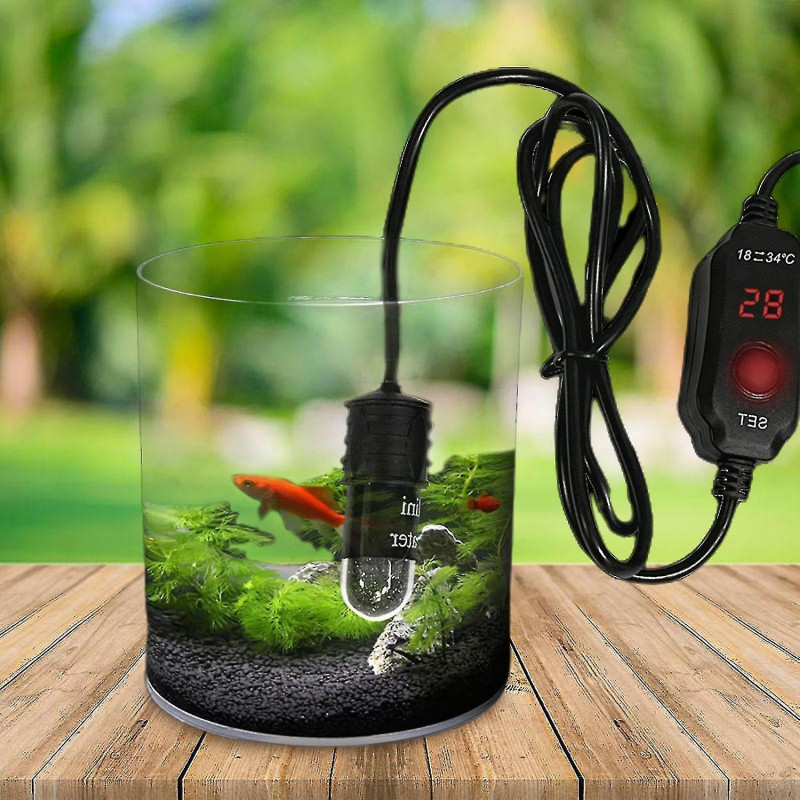Adjustable 10w Mini Aquarium Heater Submersible Fish Tank Heater With Digital Display Thermostat For