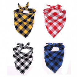 4pcs Plaid Dog Bandanas, triangle écharpe réversible pour animaux de compagnie pour garçon et fille
