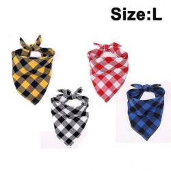 4pcs Plaid Dog Bandanas, triangle écharpe réversible pour animaux de compagnie pour garçon et fille