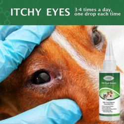 1 Bouteille 60ml Pet Eye Drops Dog Cat Tearing Stain Removal Dirt Stain Remover Anti-inflammatory Eye Care Cleaner