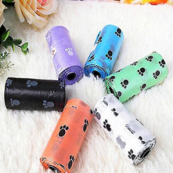 1roll/15pcs Pet Dog Waste Poo Bag Claw Printing Degradable Clean-up Dispenser 1roll/15pcs Pet Dog Waste Poo Bag Claw Printing Degradable Clean-up Dispenser