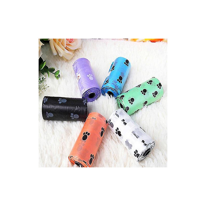 1roll/15pcs Pet Dog Waste Poo Bag Claw Printing Degradable Clean-up Dispenser 1roll/15pcs Pet Dog Waste Poo Bag Claw Printing Degradable Clean-up Dispenser