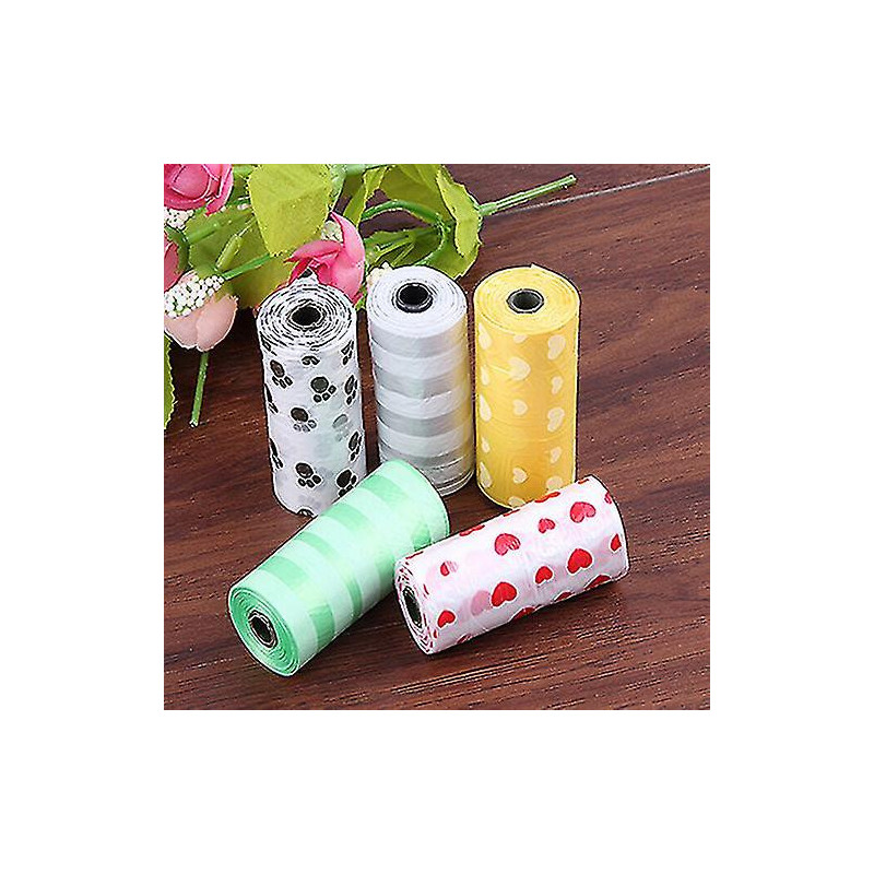 1roll/15pcs Pet Dog Waste Poo Bag Claw Printing Degradable Clean-up Dispenser 1roll/15pcs Pet Dog Waste Poo Bag Claw Printing Degradable Clean-up Dispenser