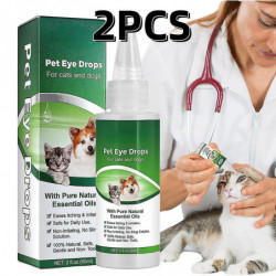 2pcs Gouttes Oculaires Chat Chien Animaux de compagnie Conjonctivite lacrymale Gonflement rouge Anti Inflammatoire [...]