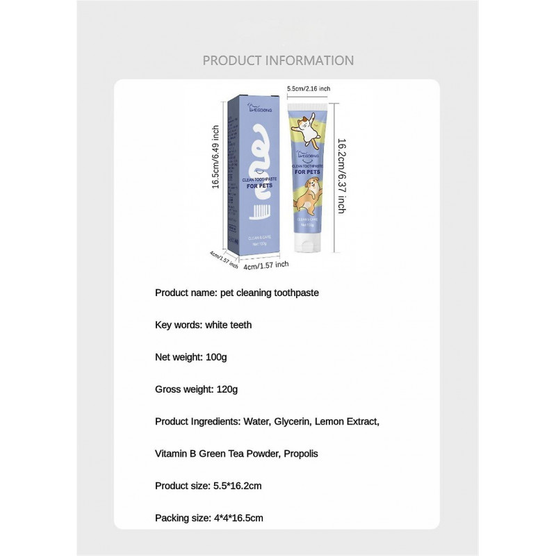 YEGBONG Pet Cleaning Toothpaste Oral Cleaning Toothpaste Cat And Dog Oral Care