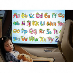 Car Cartoon Magnetic Sun Protector Side Window Sunshade Curtain Adjustable Sunscreen for Baby(3D Letters)