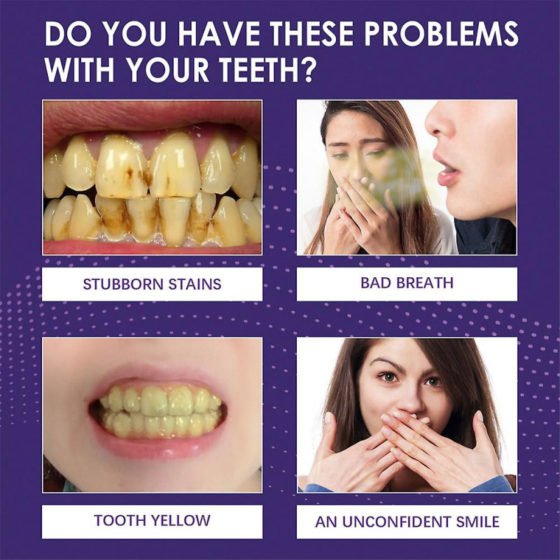 3pcs V34 Violet Dents Nettoyage Stylo dentifrice Sérum Plaque Élimination Taches Jaunes Tartre Blanchiment [...]