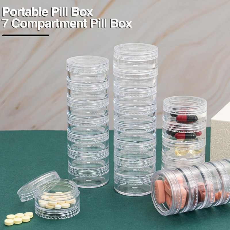 QingHai 7Pcs Weekly Pill Organizer Case Stackable Travel 7 Day Pill Box Clear Transparent Supplements Fish Oil [...]