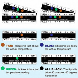 40 pièces Bandes de température Test de bandes de température adhésives 90 à 100 degrés Fahrenheit Temper