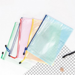 Qinhai 5pcs/set File Bag Zipper Closure Waterproof Pvc Multipurpose Tear Resistant Document Pouch Household Supplies