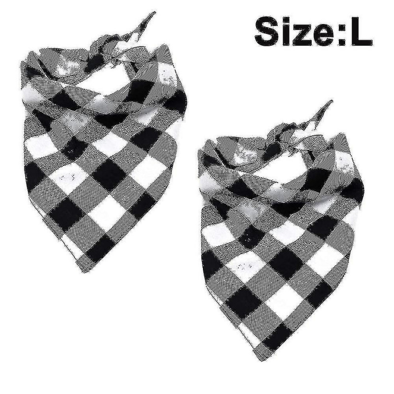 2 Pcs Dog Bandana Christmas Classic Plaid Pet Bandana Scarf
