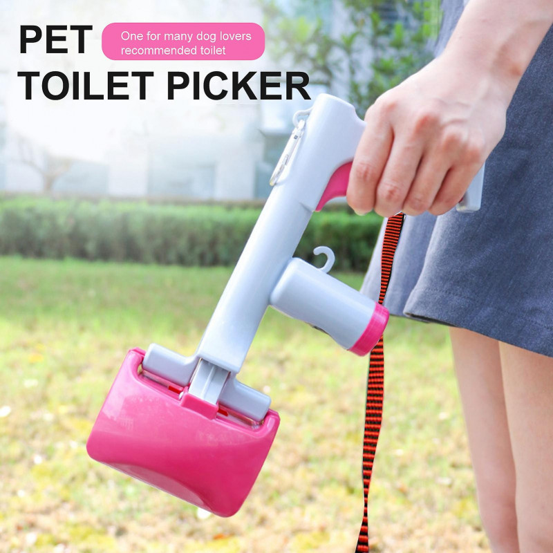 Pet Litter Shovel 2 In 1 Design Dung Cleaning Portable Handle Jaw Pooper Scooper For Outdoor Qinhai
