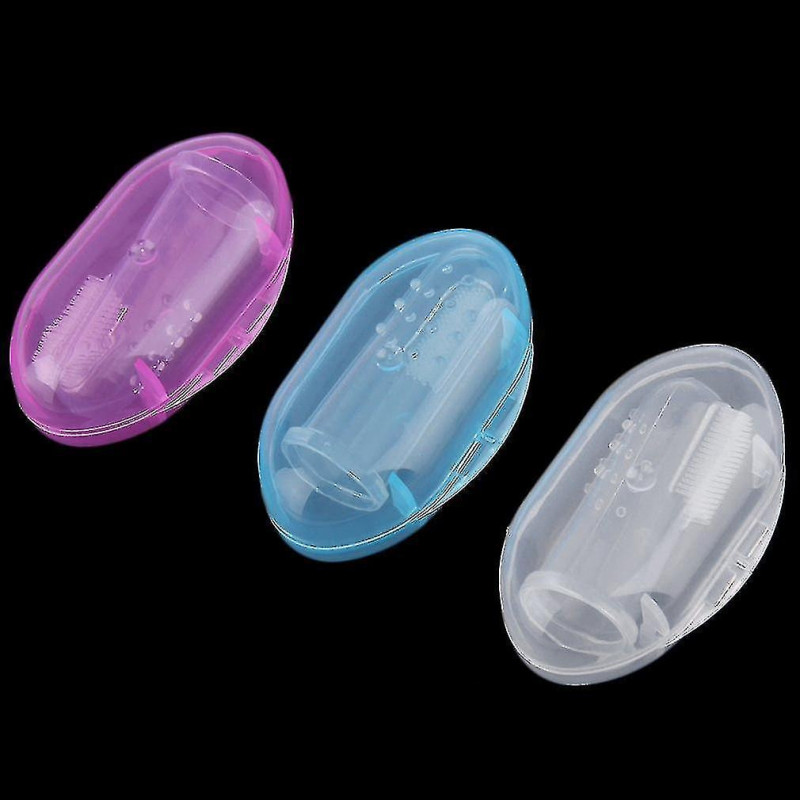 Bébé Bébé Doux Silicone Doigt Brosse à Dents Dents Caoutchouc Masseur avec