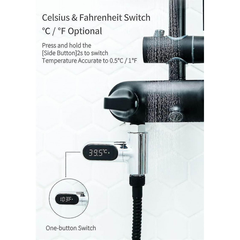 Led Visual Water Thermomètre numérique Bain Douche Thermomètre Pas de consommation d’énergie Water Showe