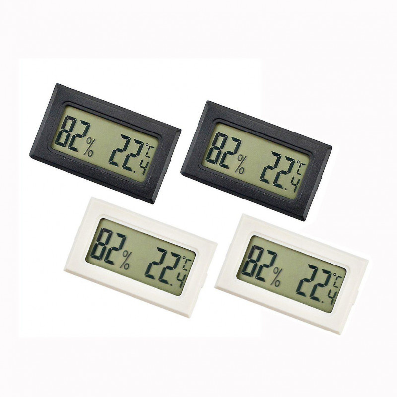 Electronic Mini Indoor Cigar Hygrometer Reptile Pet Thermometer Hygrometer For Fridge Indoor -50c~+70c", 4-pcs.