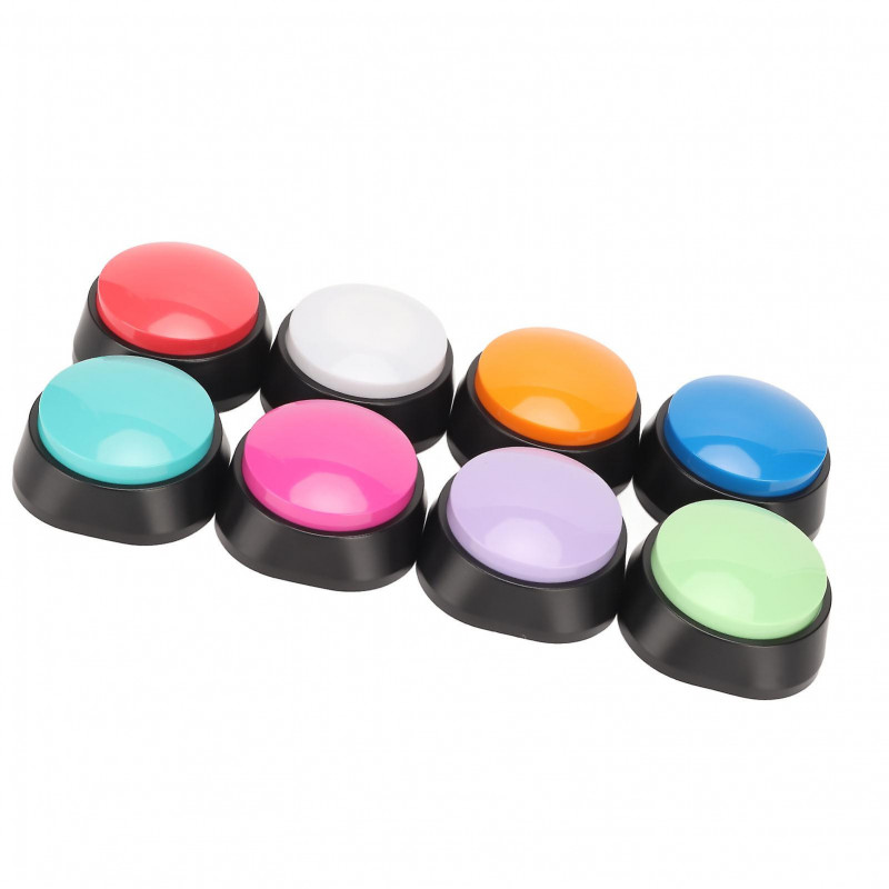 8PCS Voice Recording Button 30 Second Clear Recording Pet Training Buzzer for Dog Communication Study