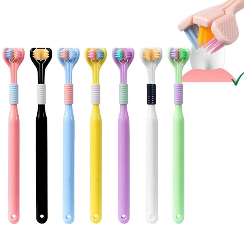 YALINA Brosse à dents trois faces 418 Adult Rose YALINA Brosse à dents trois faces 418 Adult Rose