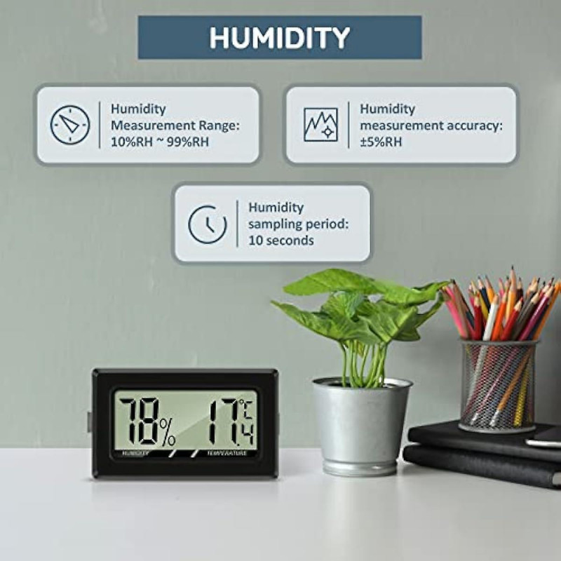 Mini Lcd Digital Thermometer Hygrometer Temperature Humidity Tester For Fridge Aquarium