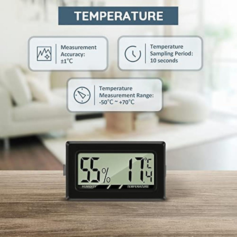 Mini Lcd Digital Thermometer Hygrometer Temperature Humidity Tester For Fridge Aquarium