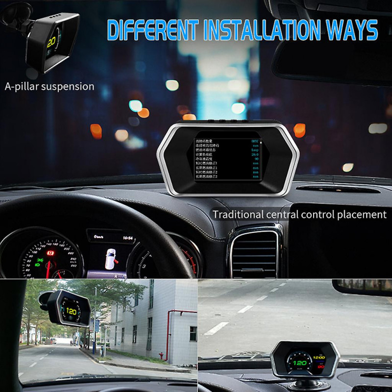 Lcd Display Obd Gps Auto Hud Monitor Projector For Vehicles With Suction Cup