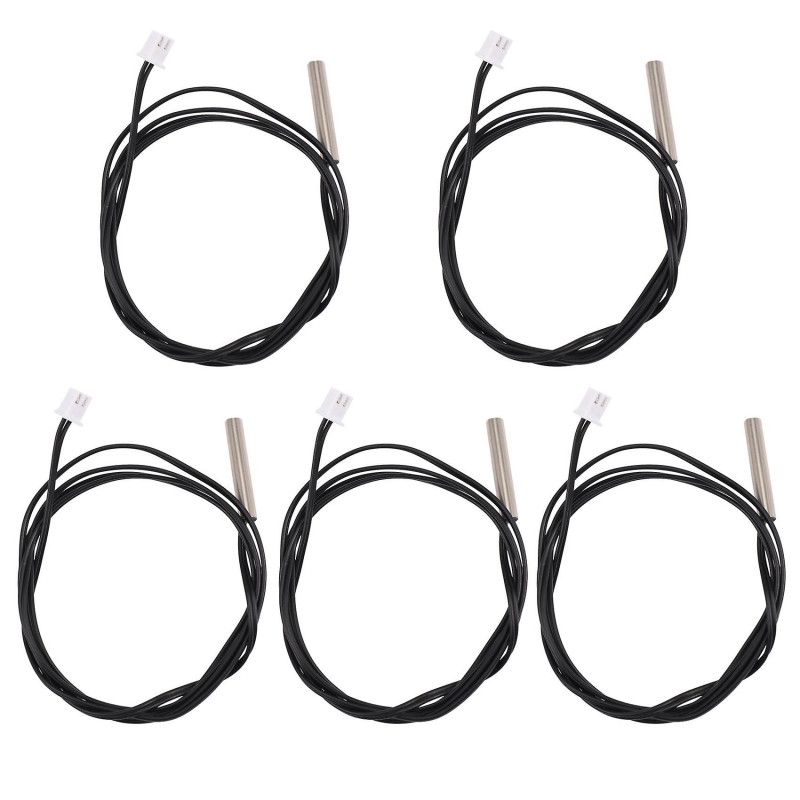 5pcs 1 Meter Waterproof Temperature Sensor Probe, Stainless Steel 10k 3950 NTC Thermistor Probe, Digital [...]