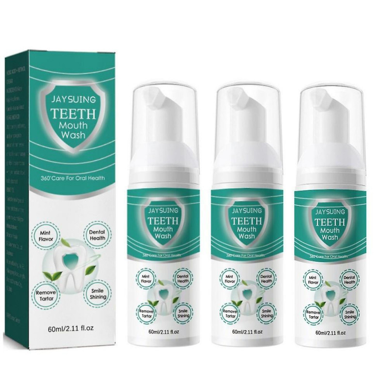 3pcs Jorondy Dents Bain De Bouche Mousse Dentifrice Enlever Les Taches De Dents Frais Nettoyage Oral D