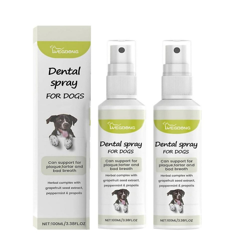 2pcs 100ml Pet Spray Chien Soins Bucco-Dentaires Mauvaise Haleine Nettoyage Buccal Rafraîchisseur D’haleine Pour [...]