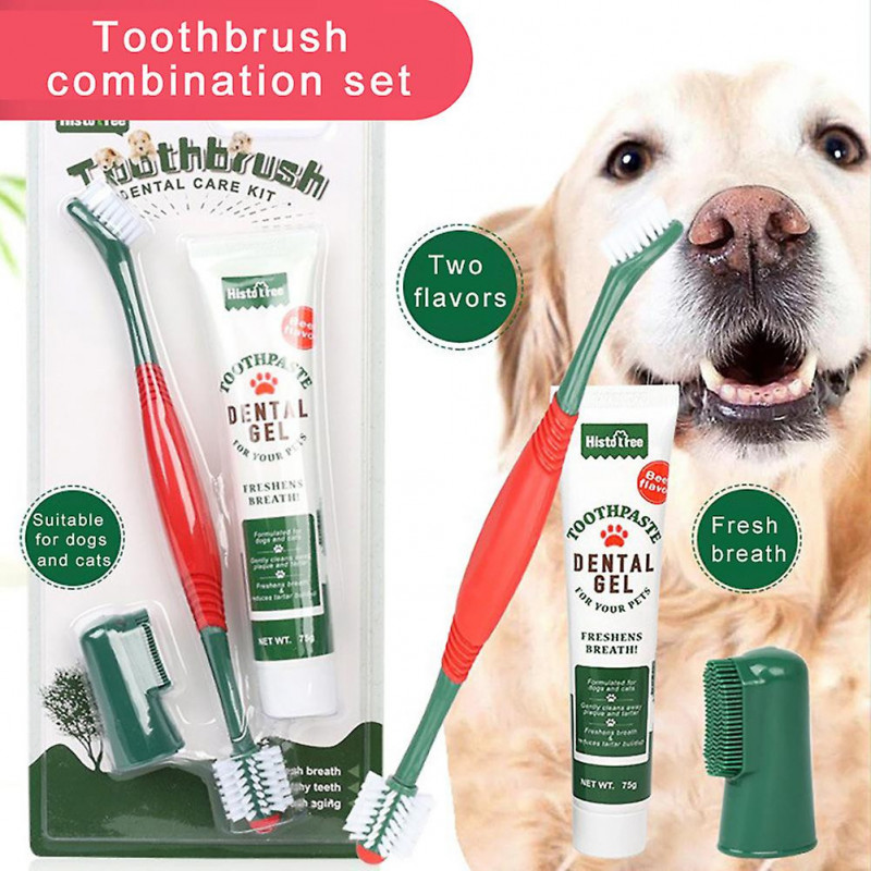 Dog Dental Care Kit (3 Pieces) -Dog Toothbrush and Toothpaste Vanilla Flavor &Puppy Teeth Finger Brush - Dog Teeth [...]