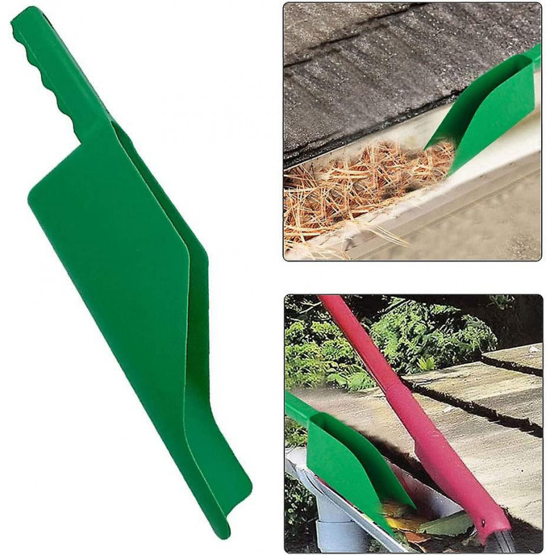 Drain Scoop Ditch Cleaning Scoop Roof Small Spade Plastic Gutter Cleaning Tool For Garden Sewer Villas (green)1pcs