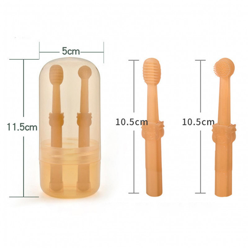 1 Set Pet Toothbrush Cats Dogs Teeth Cleaning Brush Soft Silicone Toothbrush with Storage Box