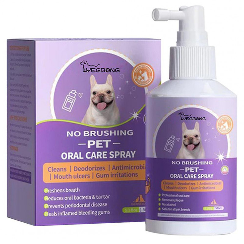 Spray nettoyant pour dents de 50 ml pour chiens et chats, spray buccal pour animaux de compagnie Dents propres