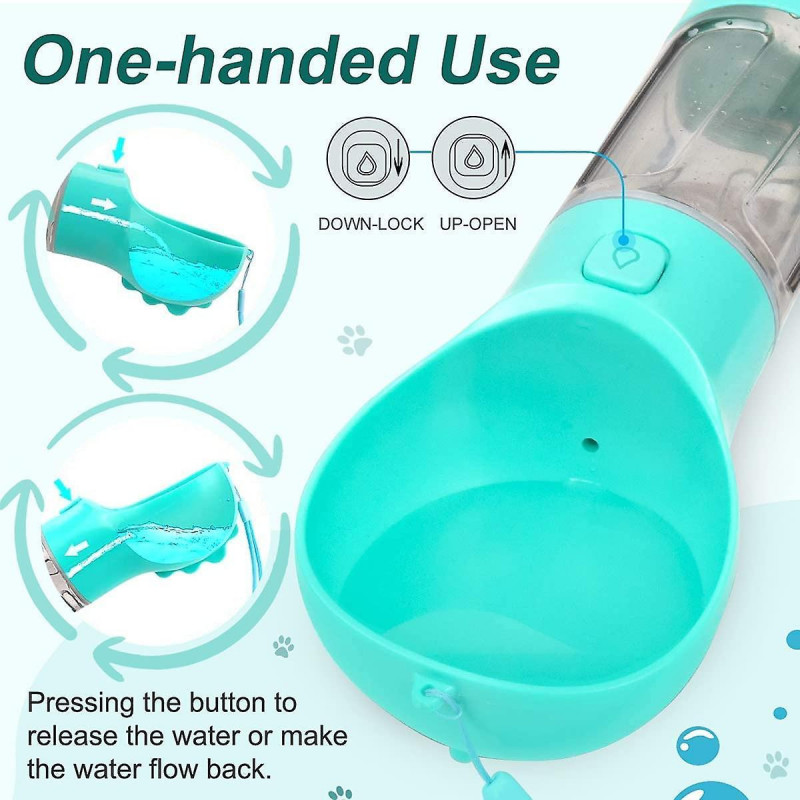 Ubiuo Portable-travel Pet-dog Accessories-dispenser Lightweight - 4 In1 Leakproof Dog Water Bottle Dispenser With [...]
