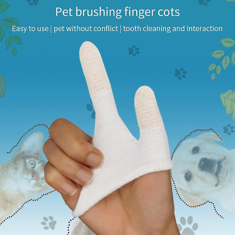Soft Pet Two-finger Toothbrush Puppy Teeth Cleaning Bad Breath Care Products Nontoxic Dog Tooth