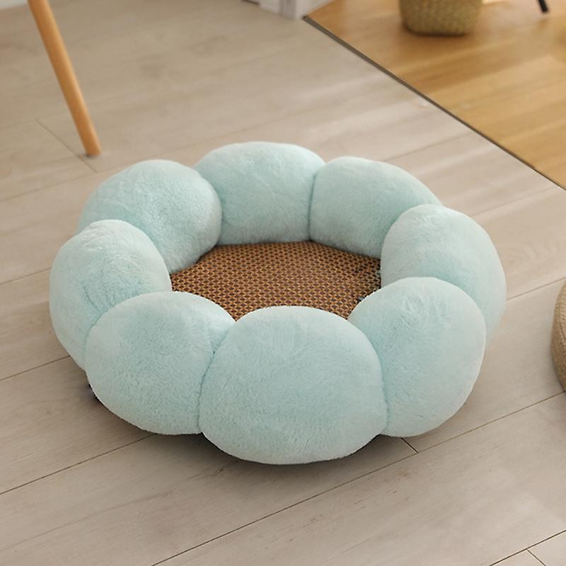 Rattan Woven Cool Mat Summer Heat-Relief Ice Mat to Cool Down Pet Bite-Resistant Mat