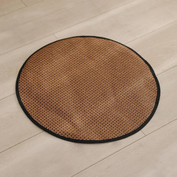 Rattan Woven Cool Mat Summer Heat-Relief Ice Mat to Cool Down Pet Bite-Resistant Mat