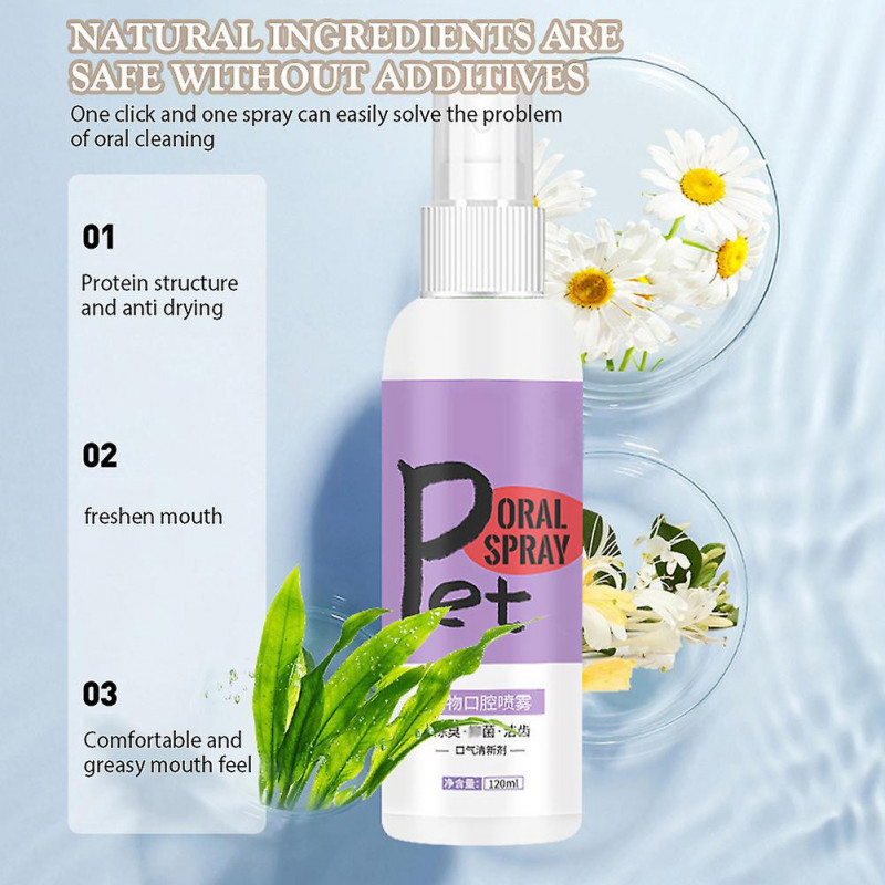Dog Breath Freshener Pet Oral Care Spray Teeth Cleaner Mouthwash Toothbrush Tooth Care