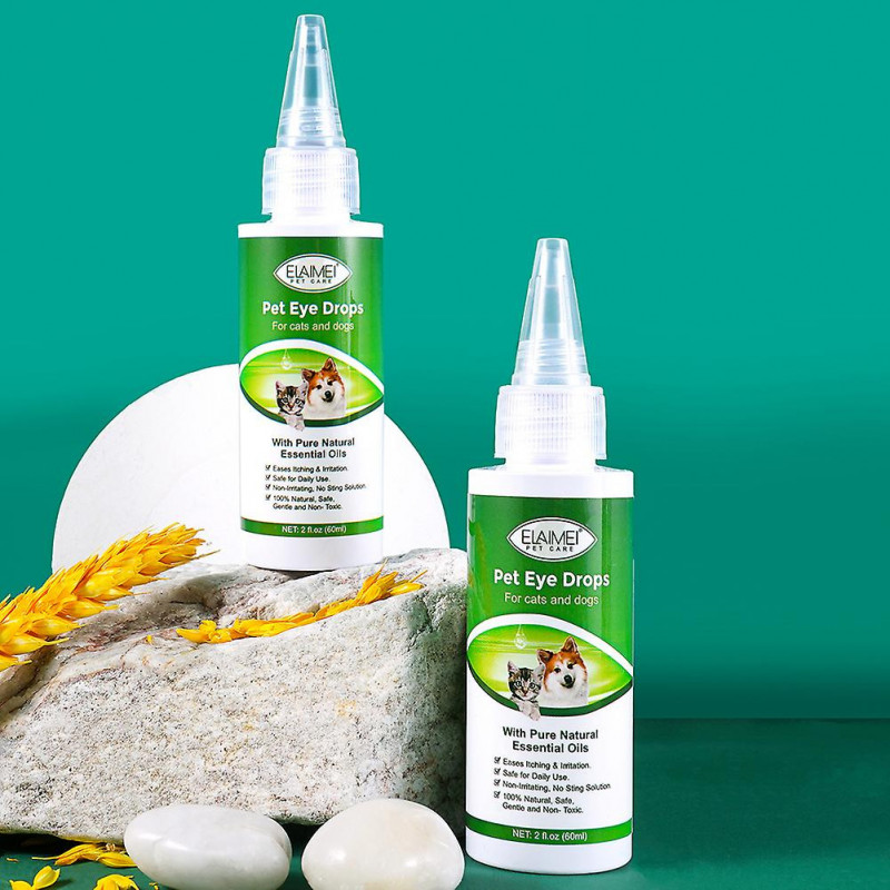 60ML Gouttes oculaires douces pour animaux de compagnie Soulager les démangeaisons oculaires Détachant pour les [...]