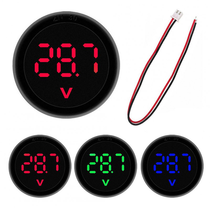 Dc 4-100v Led Digital Display Round Two-wire Voltmeter Dc Digital Car Voltage Current Meter Volt Detector Tester [...]
