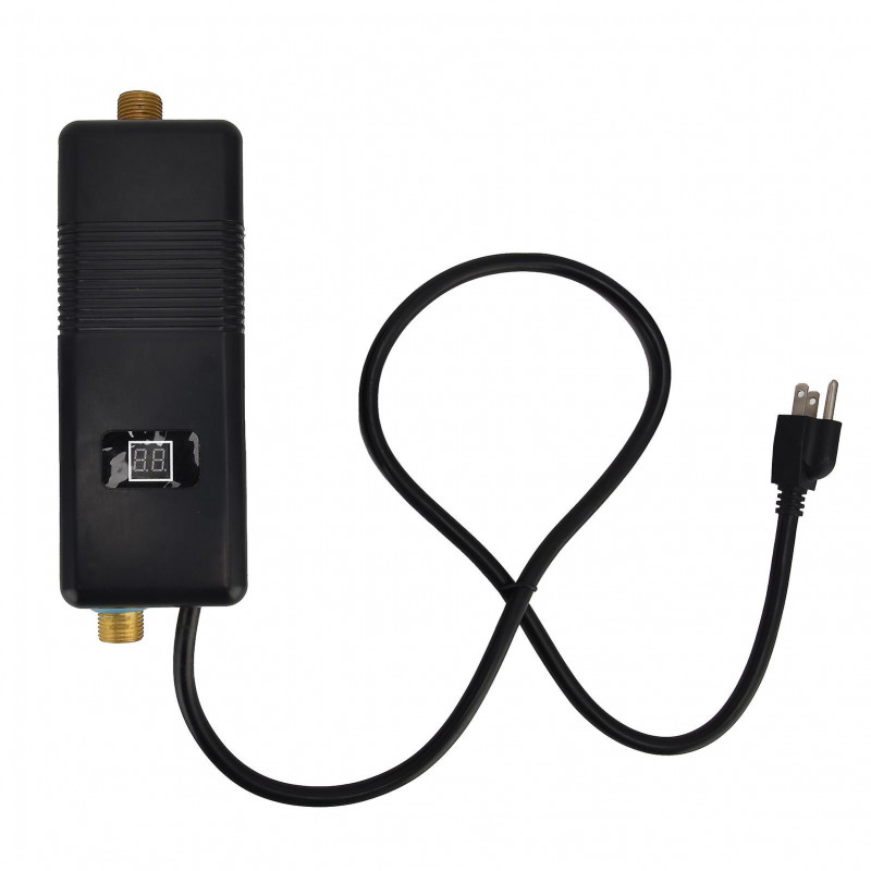 Chauffe-eau électrique instantané 3000W pour la maison salle de bain cuisine salle de bain camping noirUS 110V 2.08