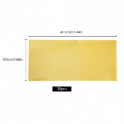 30PCS Abeille Nid Boîte Fondation Cire D’abeille Feuilles En Nid D’abeille Outils D’apiculteur