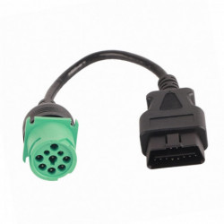 9 Pin Male Head to 16 Pin OBD2 Truck Diagnostic Scanner Cable Adapter for Cummins Diesel Engine