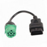 9 Pin Male Head to 16 Pin OBD2 Truck Diagnostic Scanner Cable Adapter for Cummins Diesel Engine