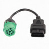 9 Pin Male Head to 16 Pin OBD2 Truck Diagnostic Scanner Cable Adapter for Cummins Diesel Engine