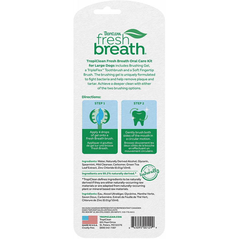 TropiClean Fresh Breath Oral Care Kit pour chiens