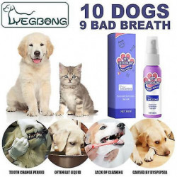 Pet Spray Chien Soins bucco-dentaires Mauvaise haleine Dents Nettoyage Exhaustif Désodorisant Plaque Nettoyant [...]