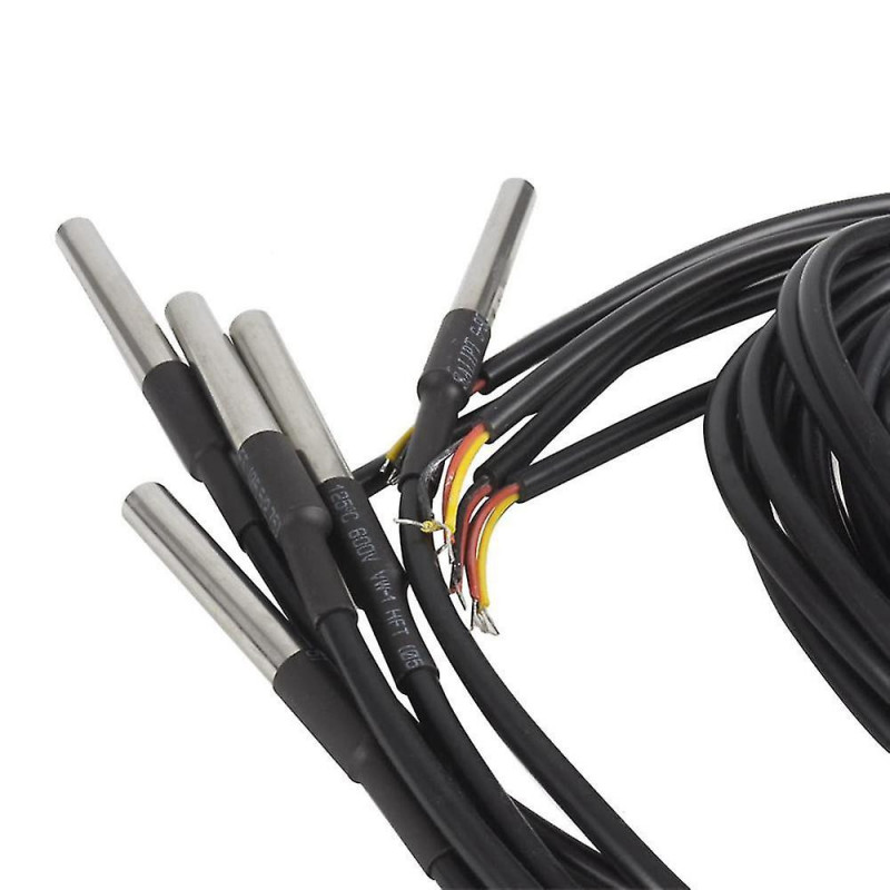 5pcs étanche Ds18b20 capteur de température, température numérique Température du câble thermique (-55- +1