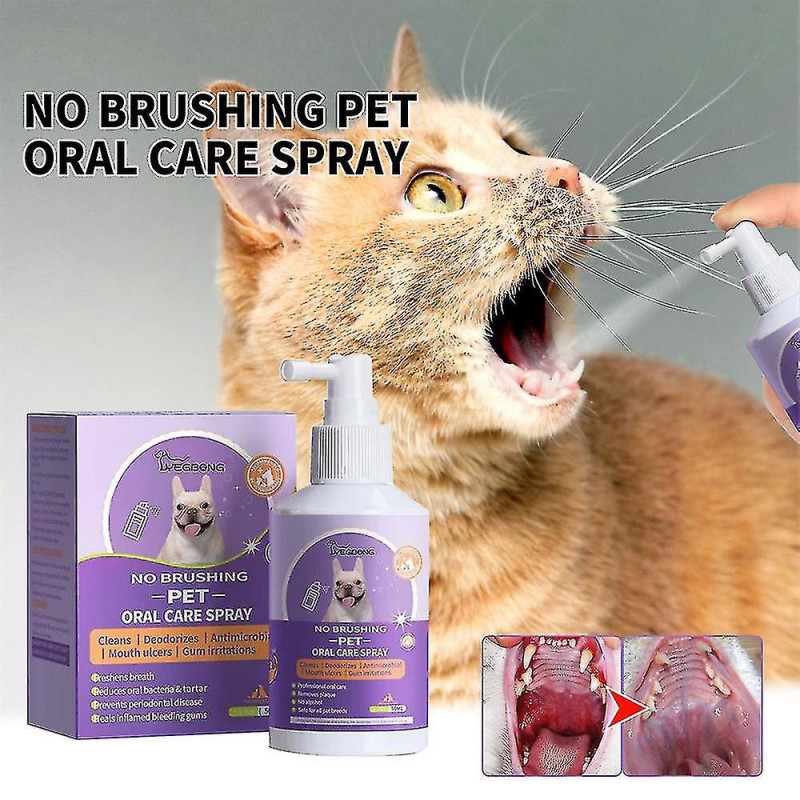 Pet Oral Spray Teeth Cleaning For Dogs & Cats Bad Breath Tartar Plaque Removal G Pet Oral Spray Teeth Cleaning For Dogs & Cats Bad Breath Tartar Plaque Removal G